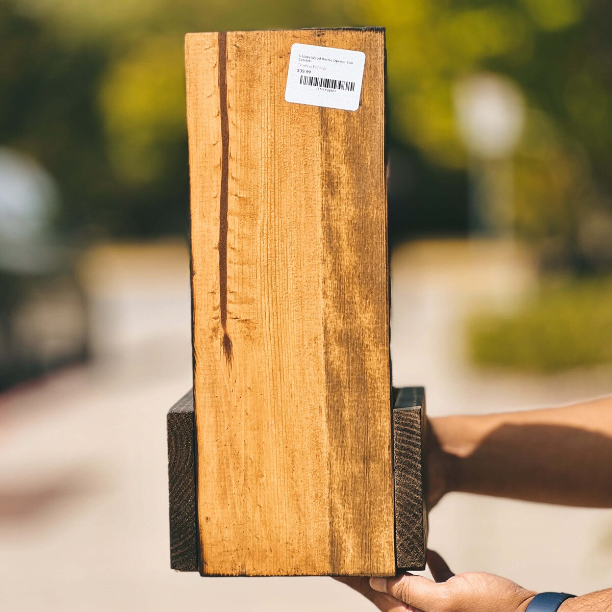 I-State Wood Bottle Opener Cap Catcher